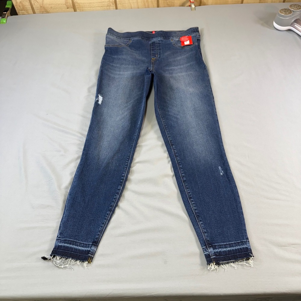 SPANX Distressed Denim Leggings Medium Wash Womens Large‎ new w/tags juniors